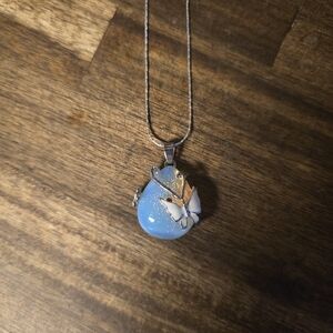 Elegant White Butterfly Pendant Necklace